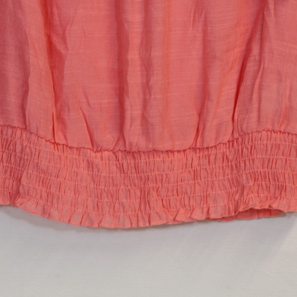 Parallel Skies Pink Elastic Waist Sleeveless Mock Crochet Neck Tank Blouse NWT - Picture 4 of 7